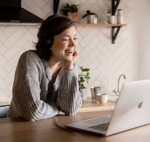 woman with desktop